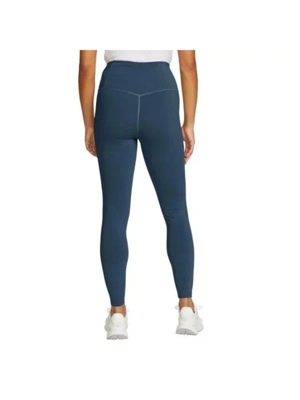 NWT Eddie Bauer Women's M Blue Trail Tight Leggings High-Waist Zip Pockets G2054 - Picture 3 of 14